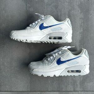Nike Wmns Air Max 90 'White Metallic Blue' size 6